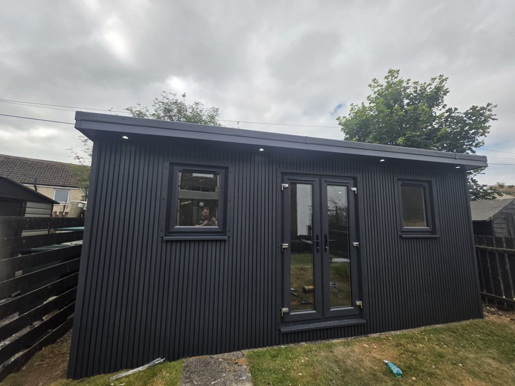 Black garden room feature exterior