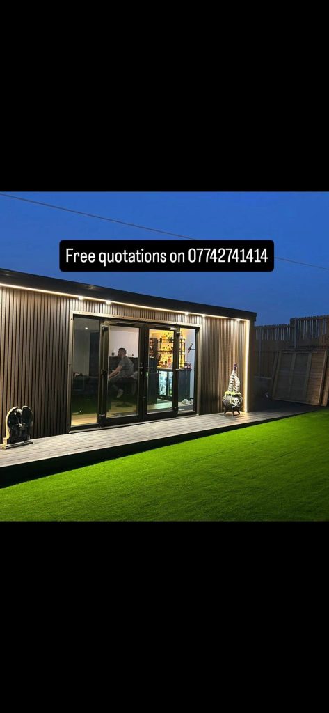 Black garden room front exterior