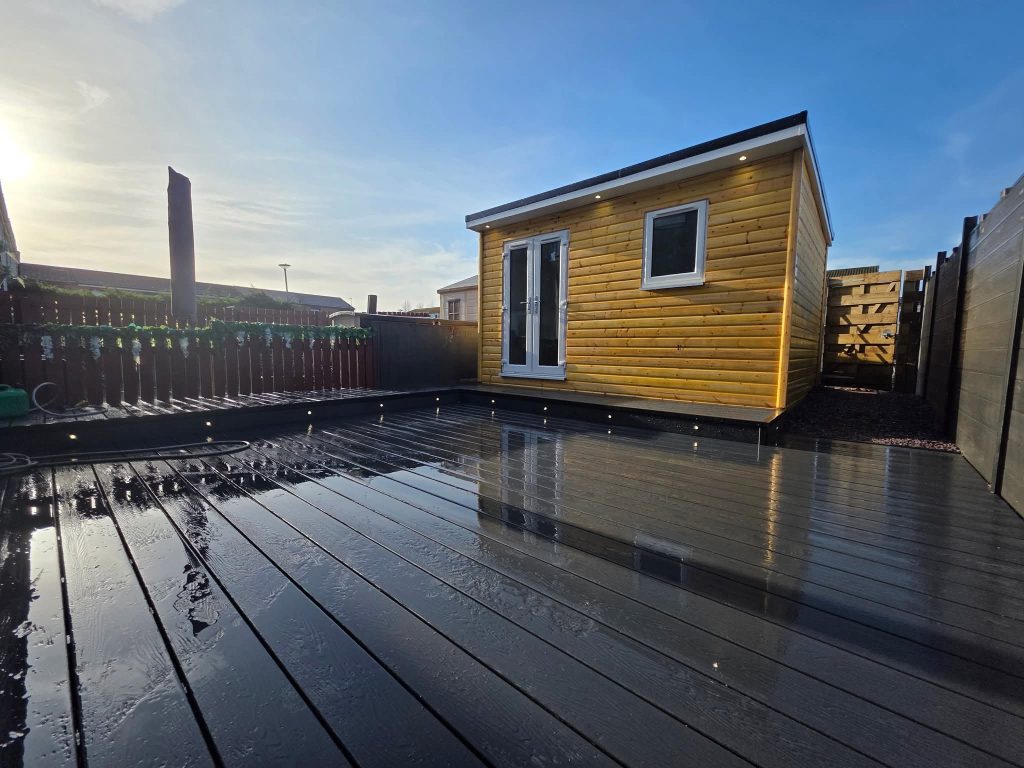 Timber garden room with deck